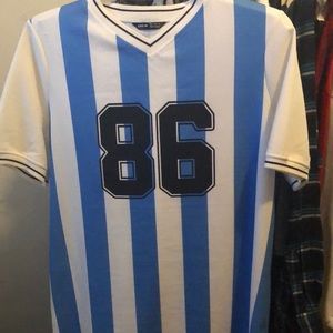 Number print striped Tee dress